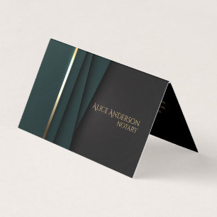 Luxuriös grün gold elegant Notar einfach glamourös Visitenkarten