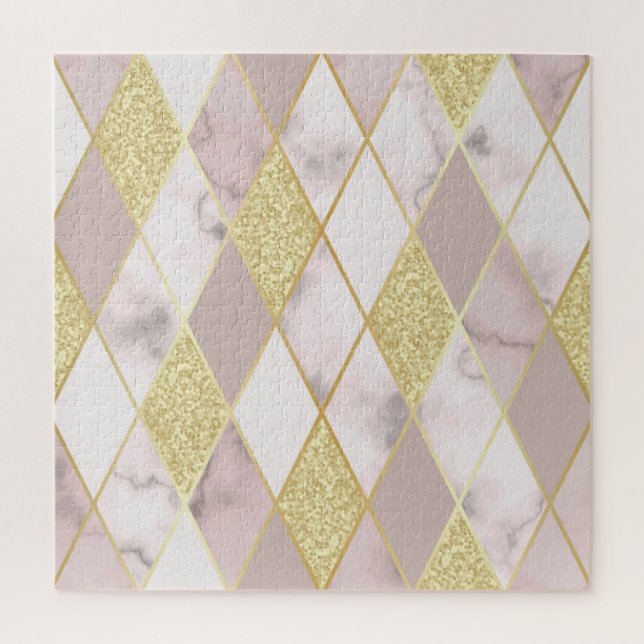 Luxuriös Marble Golden Geometric (Vertikal)