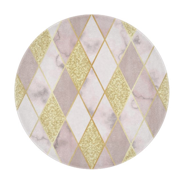Luxuriös Marble Golden Geometric Schneidebrett (Vorderseite)