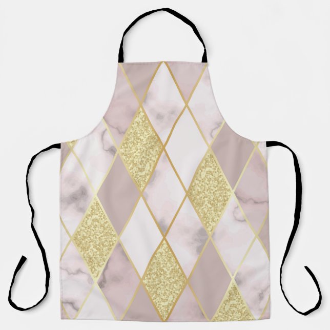 Luxuriös Marble Golden Geometric Schürze (Vorderseite)