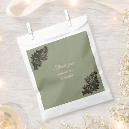 Luxuriös Modernes Sage Green & Imitats Gold metall Geschenktütchen