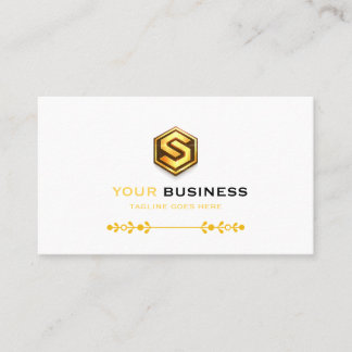 Luxuriös Schwarz und Gold Elegant mit Logo Visitenkarte
