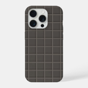 Luxuriös warme Holzkohle-Fensterpaneel-Karo iPhone 15 Pro Hülle