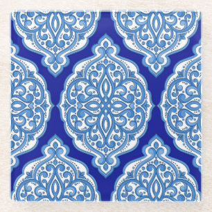 Luxuriös weiß-blau, türkisch dekoriert. glasuntersetzer
