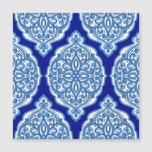 Luxuriös weiß-blau, türkisch dekoriert. magnetkarte