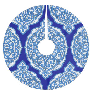 Luxuriös weiß-blau, türkisch dekoriert. polyester weihnachtsbaumdecke