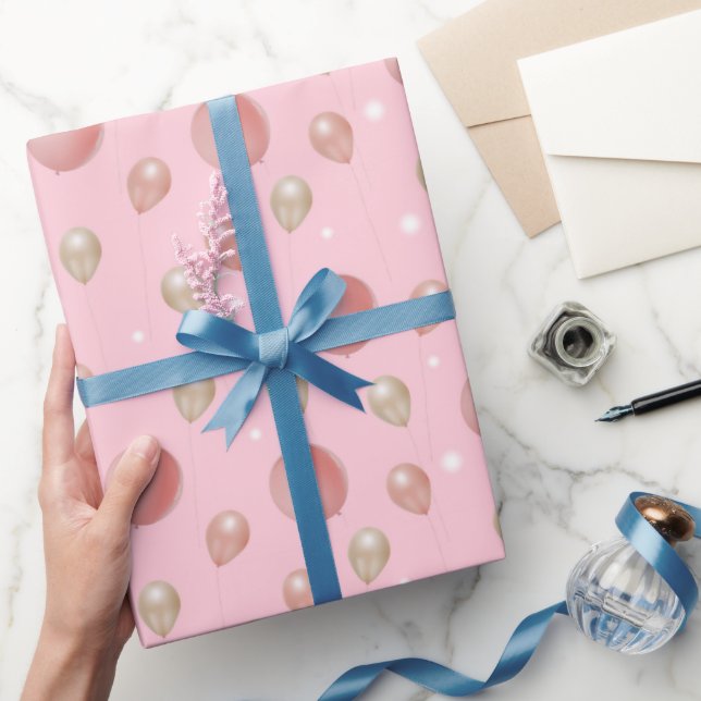 Luxuriöse 3D-Balloons mit glänzenden Lichtern Geschenkpapier (Schenken)