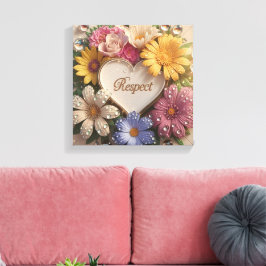 Luxuriöse 3D-Grußkarte mit Blumendesign Leinwanddruck