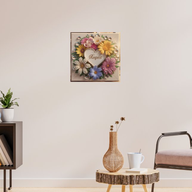 Luxuriöse 3D-Grußkarte mit Blumendesign Poster (Wohnzimmer 3)
