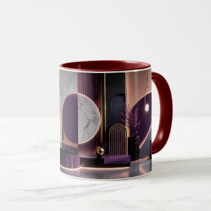 Luxuriöse abstrakte geometrische reiche Purpur- un Tasse