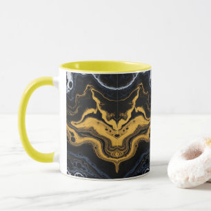 Luxuriöse Abstrakte Kaffeebeutel - Schwarz, Gold u Tasse