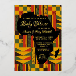 Luxuriöse afrikanische Tribal Baby Dusche Folieneinladung
