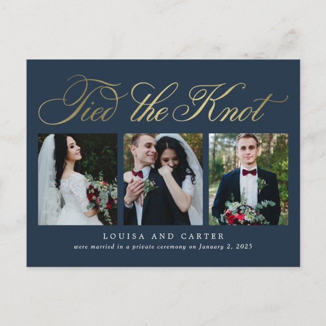 Luxuriöse Ankündigung von SkriptWedding Postkarte (Vorderseite)