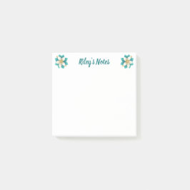Luxuriöse Aquamarine Blumenbezeichnung Post-it Klebezettel