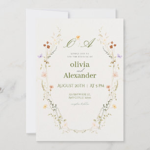 Luxuriöse Aquarell-Blumen-Hochzeitseinladung Ele Einladung