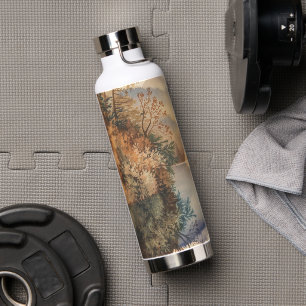 Luxuriöse Aquarell-Herbst-Bergsee Trinkflasche