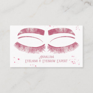 Luxuriöse Aquarelluhr & Brow Beauty, Rosa Visitenkarte