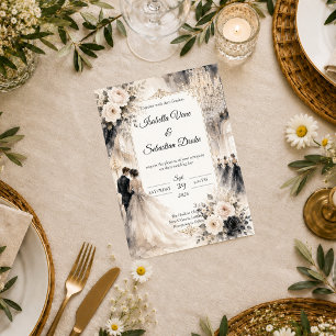 Luxuriöse Ballsaal-Romanze-Hochzeit Einladung