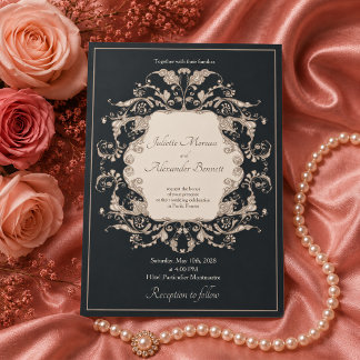 Luxuriöse barocke Hochzeitseinladung Einladung