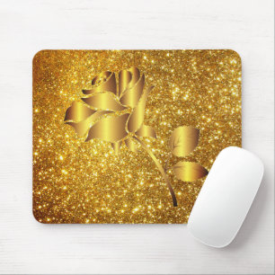 Luxuriöse, beliebte Blumengold Glitzer Geschenke Mousepad