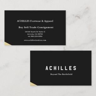 Luxuriöse Black Business Card mit unterem Gold Akz Visitenkarte