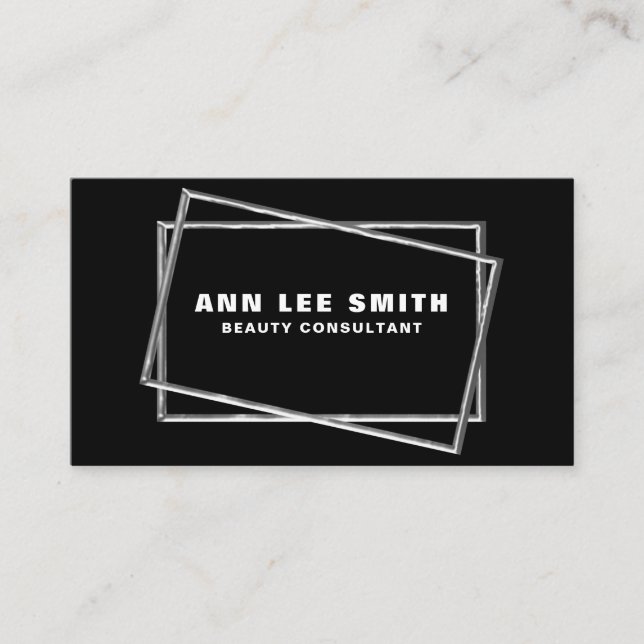 Luxuriöse Black Business Cards - Gold/Silber Foil! Visitenkarte (Vorderseite)