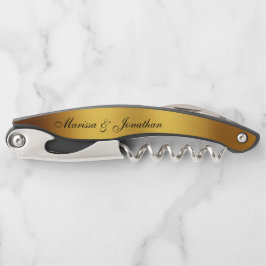 Luxuriöse Black Gold Calligraphy Border Wedding Kellnermesser