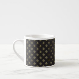 Luxuriöse Black Gold Lilie Pattern Espressotasse