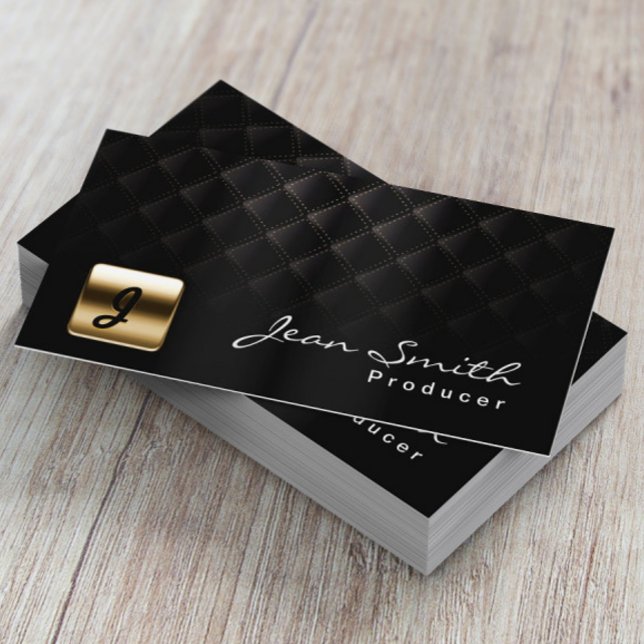 Luxuriöse Black & Gold Producer Business Card Visitenkarte (Von Creator hochgeladen)