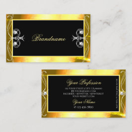 Luxuriöse Black Golden Sparkle Juwelen Verziertes  Visitenkarte