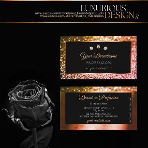 Luxuriöse Black Rose Gold Golden Glitzer Juwelen Visitenkarte