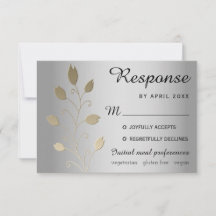 Luxuriöse Bläsersilber und Gold Wedding RSVP Card