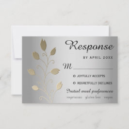 Luxuriöse Bläsersilber und Gold Wedding RSVP Card