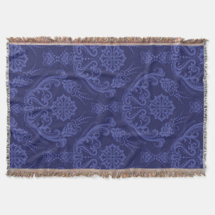 Luxuriöse blaue florale Damasttapete Decke
