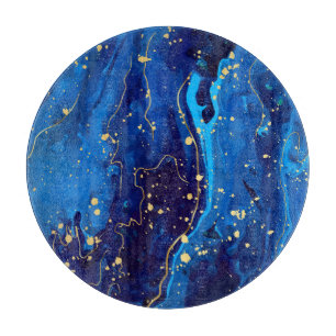 Luxuriöse Blaue Goldmarmorstruktur Schneidebrett