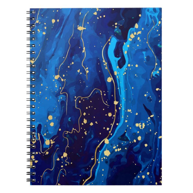 Luxuriöse Blue Gold Marmor Texture Notizblock (Vorderseite)