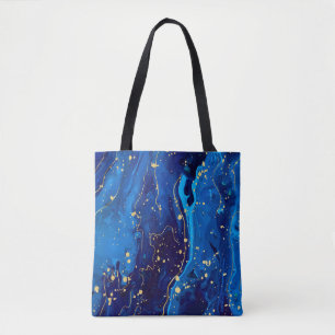 Luxuriöse Blue Gold Marmor Texture Tasche