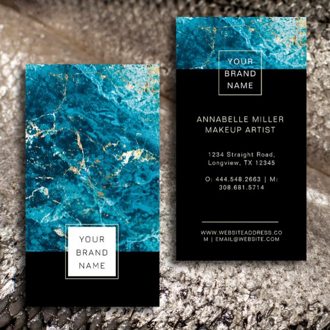 Luxuriöse Blue Marble Business Card mit Gold Akzen Visitenkarte (Elegant blue marble business card with gold accents—perfect for your brand. ✨💼"#BlueMarble #Gold)