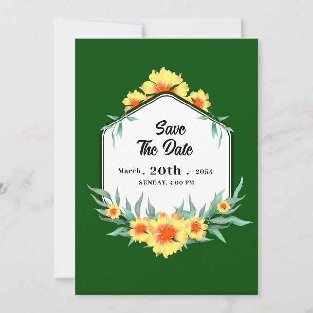 Luxuriöse blumengeschmückte Hochzeitseinladungen K Einladung (Rückseite)