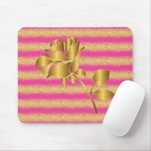 Luxuriöse Blumenrosa Glitzer Geschenke Mousepad