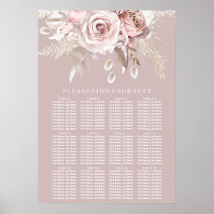 Luxuriöse Blush Bloral Hochzeitskarte Poster