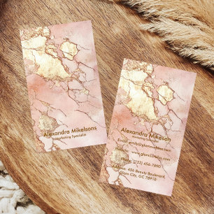 Luxuriöse Blush-Marmor-Gold Professional Visitenkarte