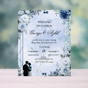 Luxuriöse botanische Hochzeitseinladung Acrylschild