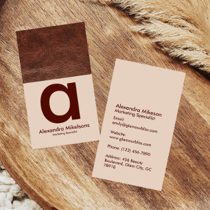 Luxuriöse Branding aus braunem Leder Visitenkarte