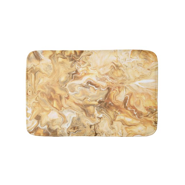 Luxuriöse Braun-Gold Aquarelle Kunst Badematte (Vorderseite)