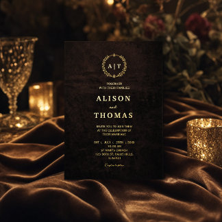 Luxuriöse braune Hochzeitseinladung aus Chocolate  Folieneinladung