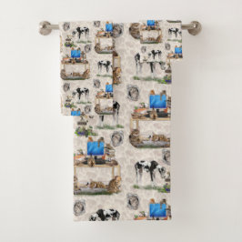 Luxuriöse Cat & Dog Wiederholung Design Badhandtuch Set