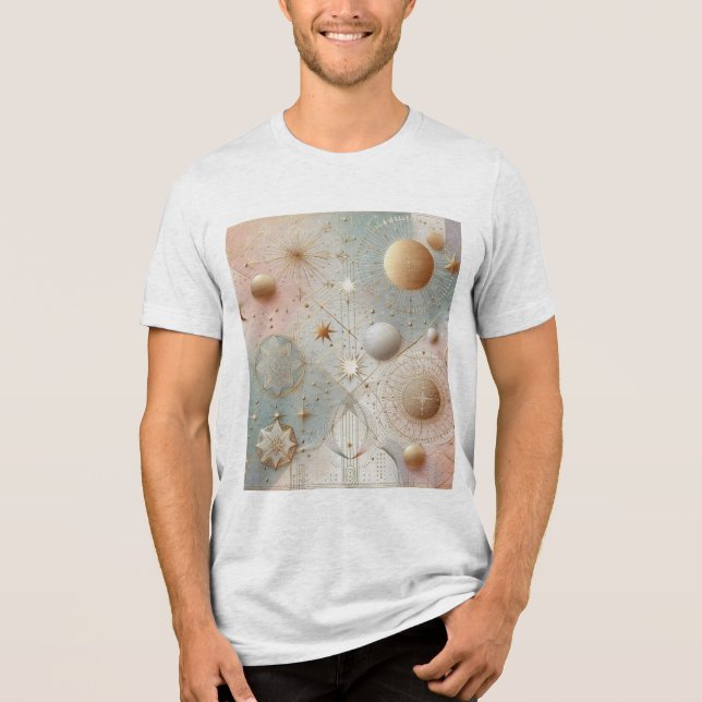 Luxuriöse Celestial Abstrakt Geometric Hoodie Desi Tri-Blend Shirt (Vorderseite)