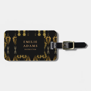 Luxuriöse Chic Black and Imitate Gold Ornamental Gepäckanhänger