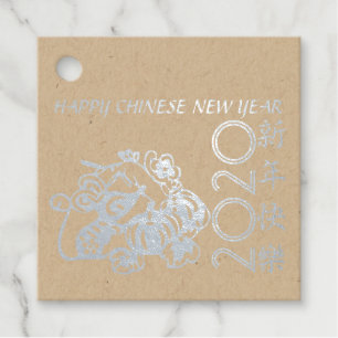 Luxuriöse chinesische Rattenjahr 2020 Papierschnit Geschenkanhänger
